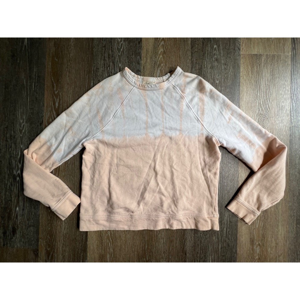 Universal Thread Sweatshirt Women XS Peach White Tie Dye Raglan Pullover Crew